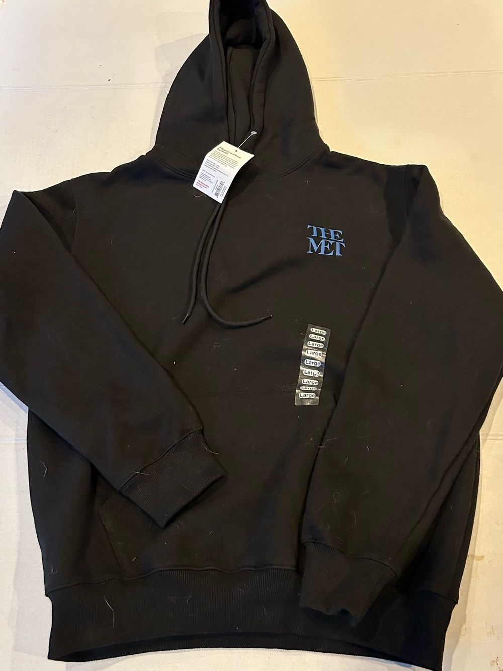 NWT Men’s Gray Met. Museum of Art Hokusai Graphic Hoodie Sweatshirt Size Large